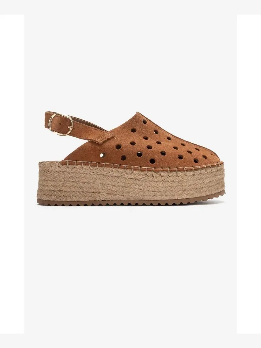 Женские кожаные сандалии на танкетке Fraga Forever & Always Shoes — изображение 3 из 5, коньячный