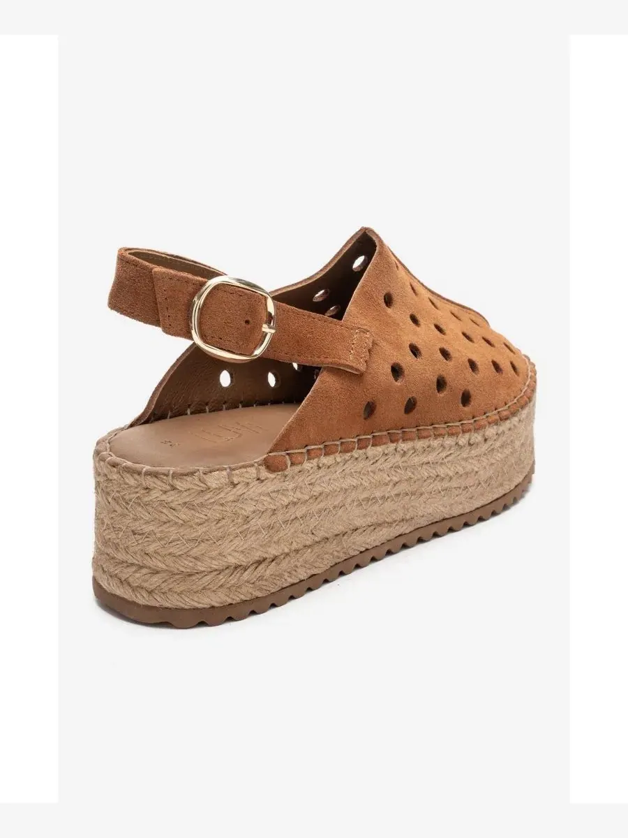 Женские кожаные сандалии на танкетке Fraga Forever & Always Shoes — изображение 5 из 5, коньячный
