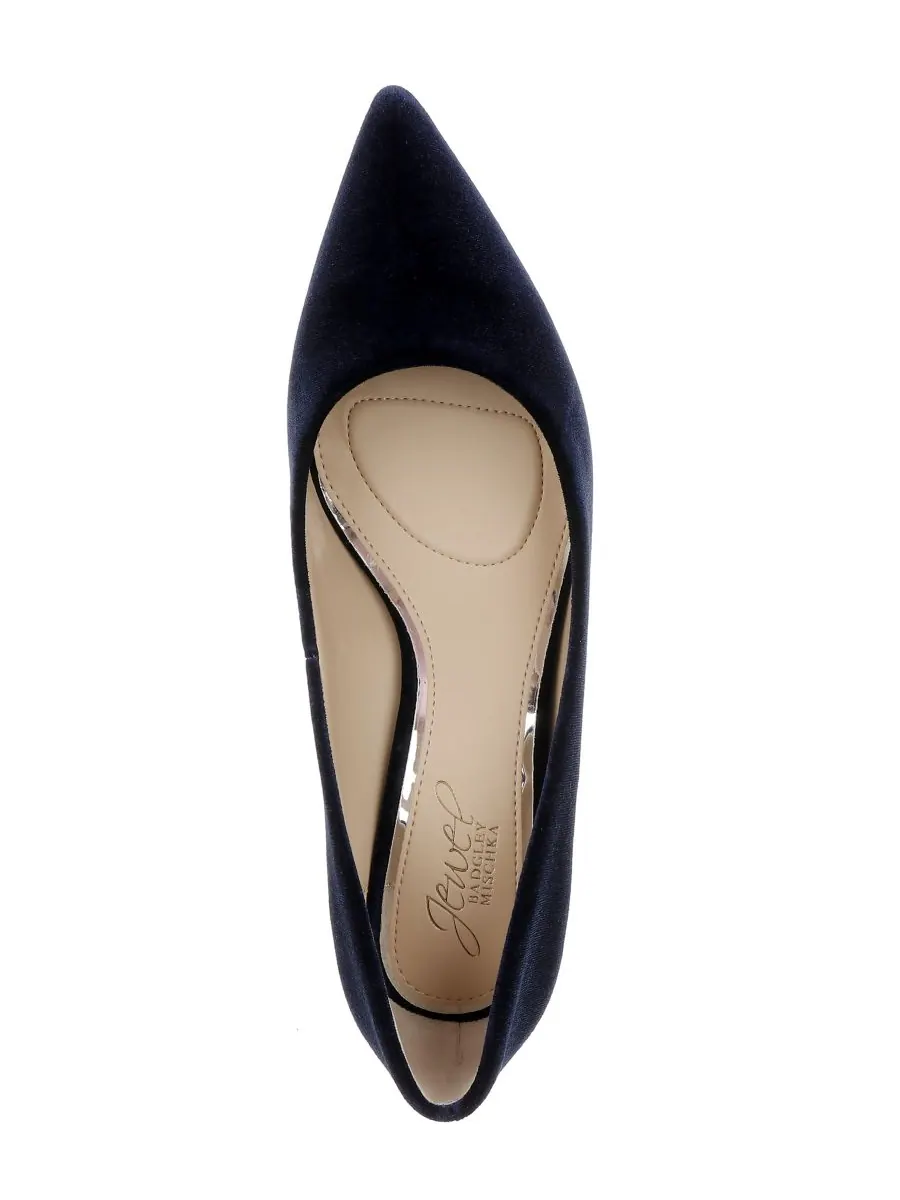 Женские бархатные туфли Enola Jewel Badgley Mischka — изображение 4 из 6, темно-синий