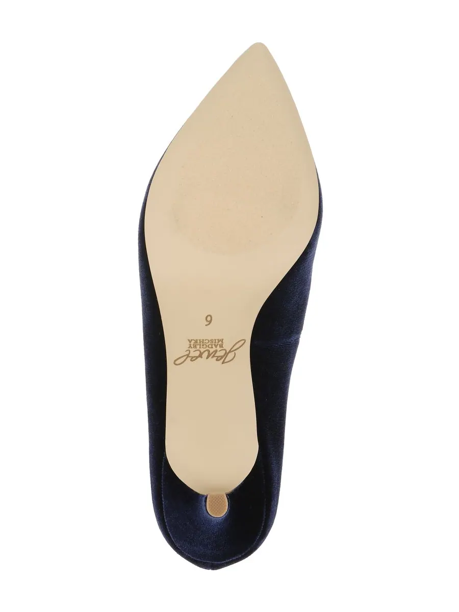Женские бархатные туфли Enola Jewel Badgley Mischka — изображение 5 из 6, темно-синий