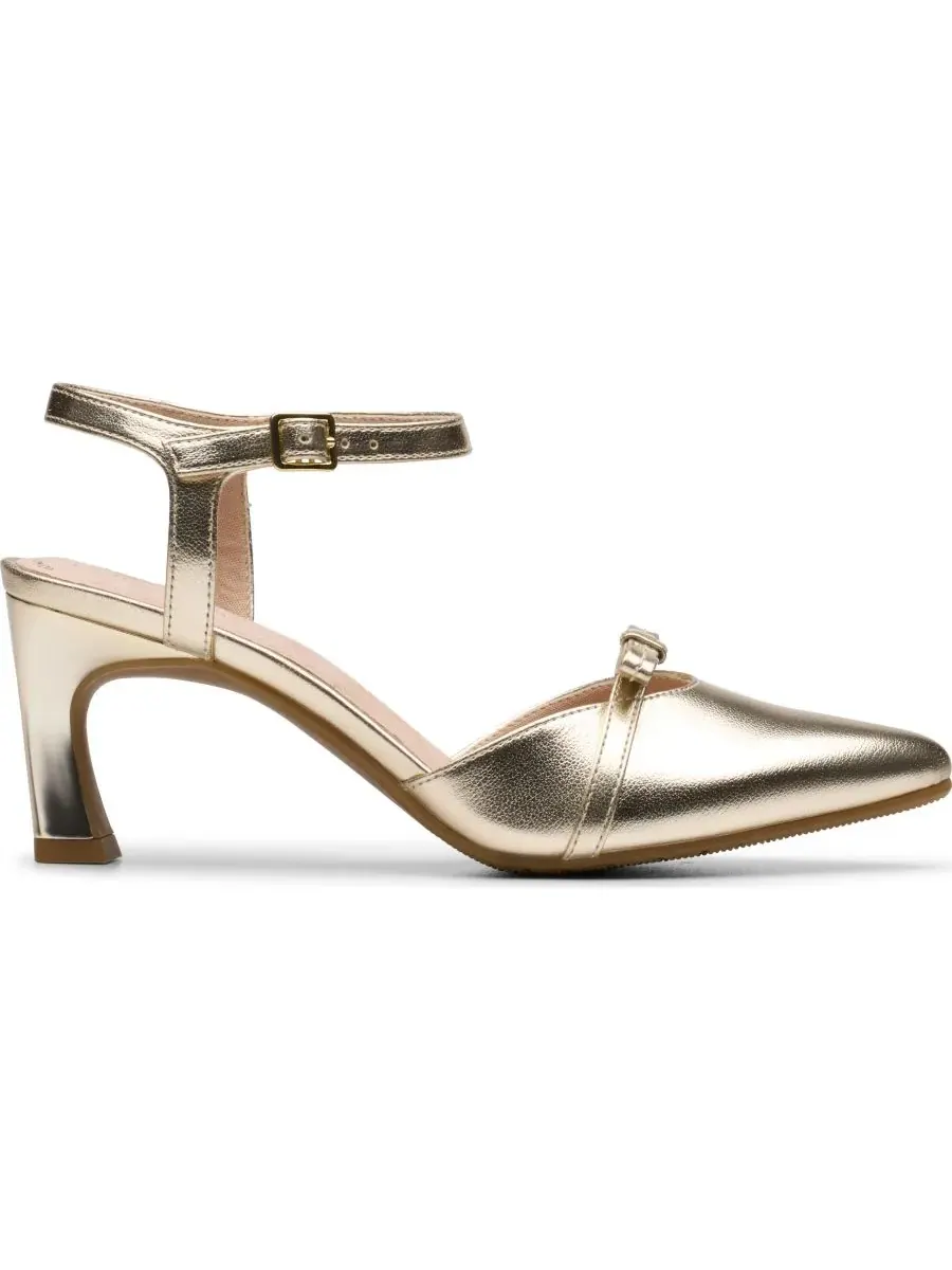 Туфли-лодочки женские Clarks Tammitha Bar, с острым носком — изображение 2 из 8, золотистый металлик