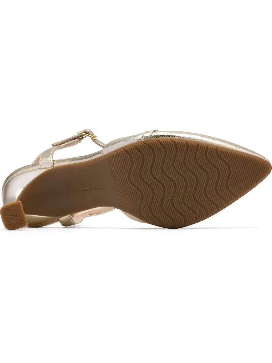 Туфли-лодочки женские Clarks Tammitha Bar, с острым носком — изображение 6 из 8, золотистый металлик
