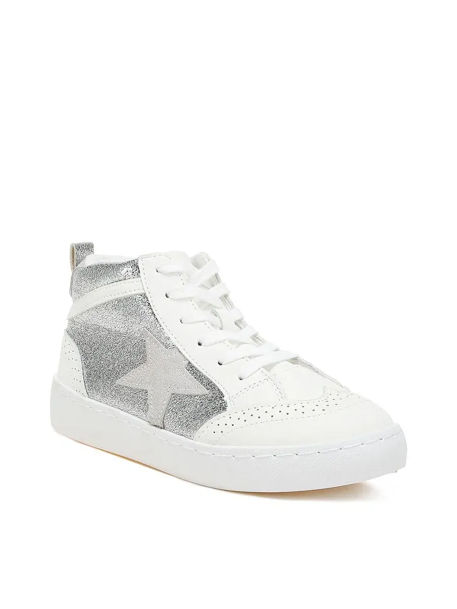 Кроссовки женские с принтом Star Patchwork, модель Sonic Star London Rag — изображение 2 из 6, серебряный