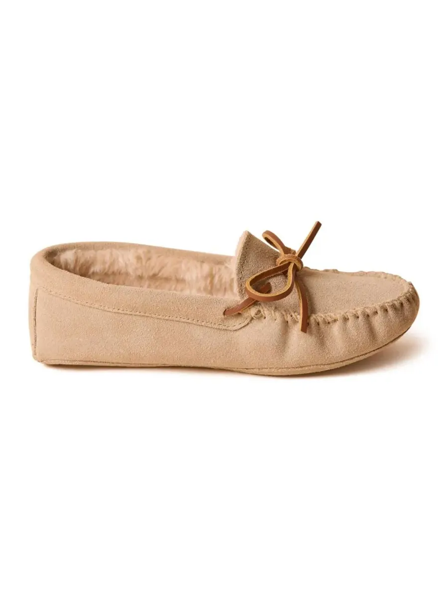 Женские замшевые тапочки с мягкой подошвой и ворсистой подкладкой Minnetonka — изображение 2 из 6, серый