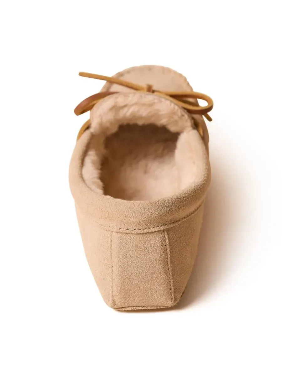 Женские замшевые тапочки с мягкой подошвой и ворсистой подкладкой Minnetonka — изображение 4 из 6, серый