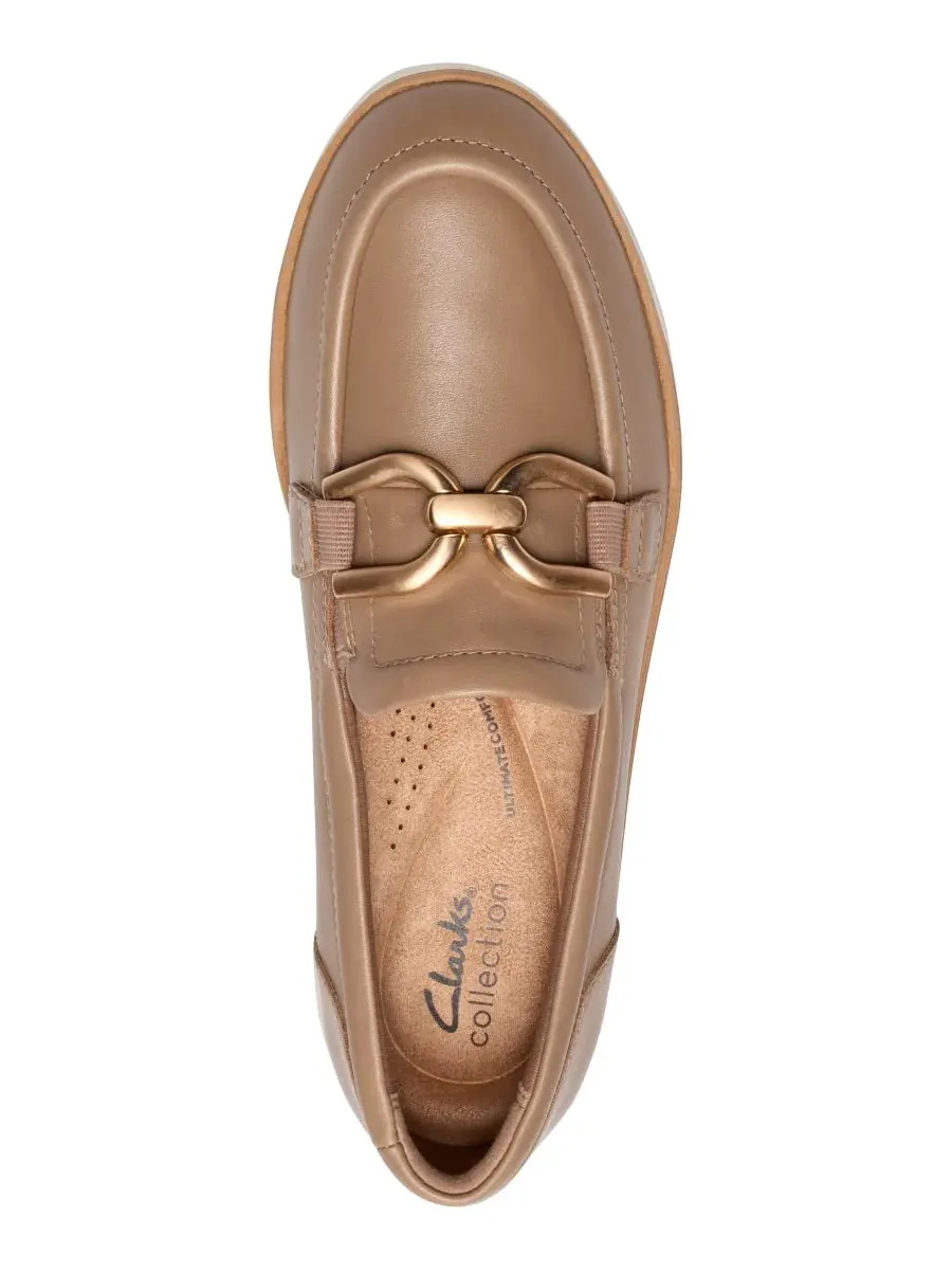 Лоферы женские Clarks Zylah Top без шнурков, кожаные — изображение 4 из 6, тауп