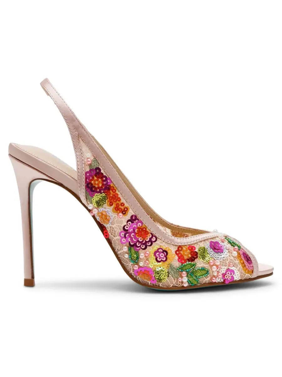 Босоножки-стилетто с открытым носком Gerri Betsey Johnson — изображение 2 из 5, розовый