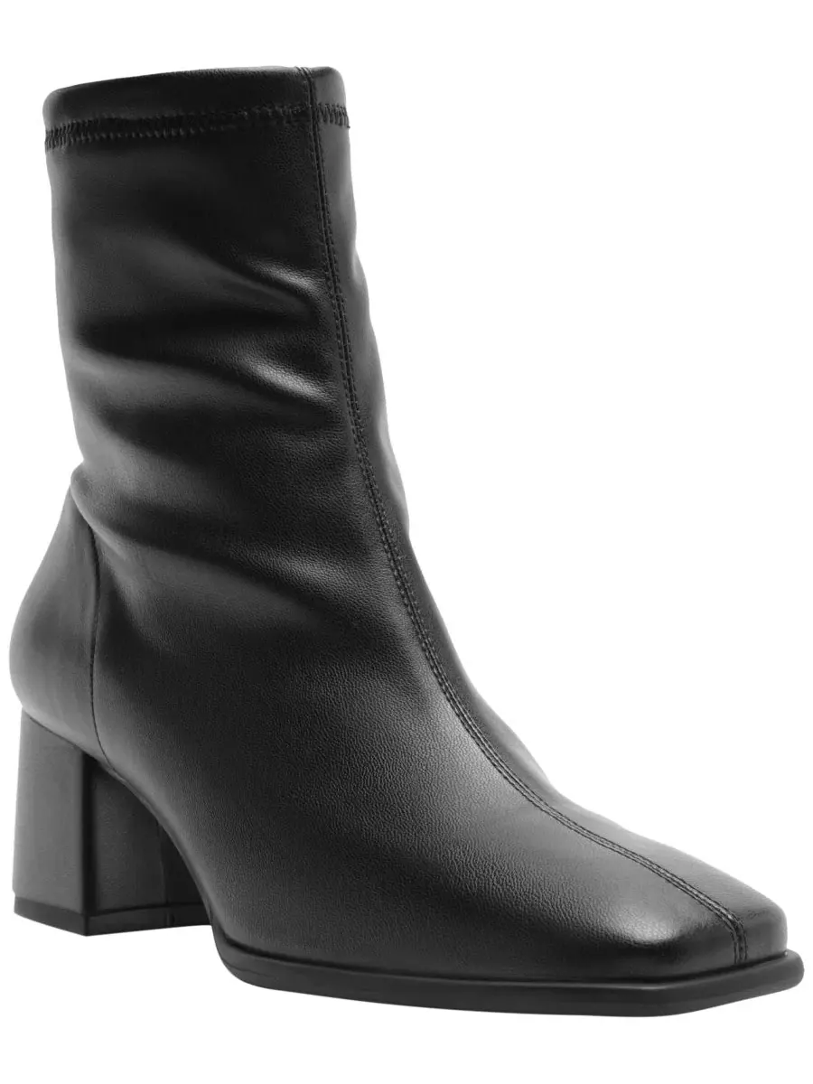 Ботинки на каблуке с квадратным носком Nancie Mid Block Booties Arezzo — изображение 1 из 5, черный