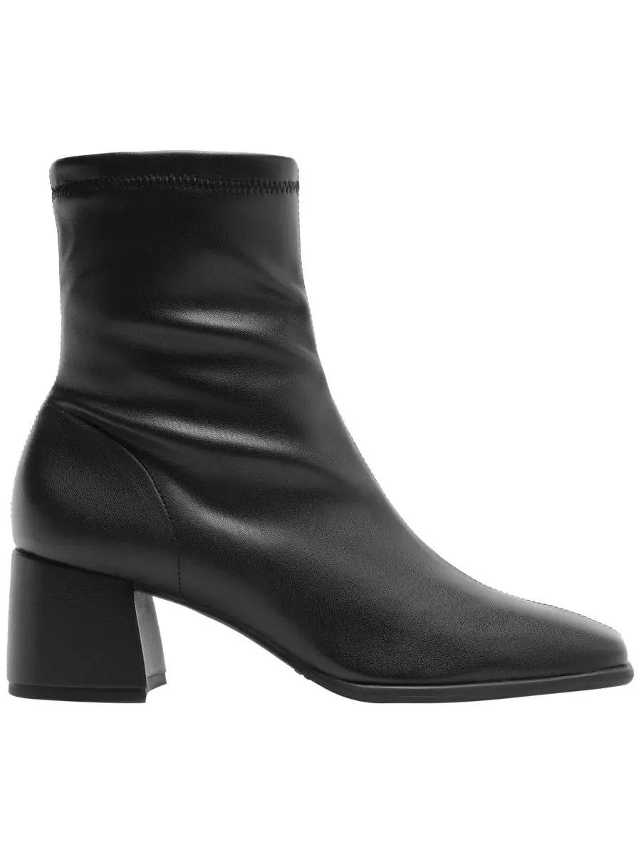 Ботинки на каблуке с квадратным носком Nancie Mid Block Booties Arezzo — изображение 2 из 5, черный