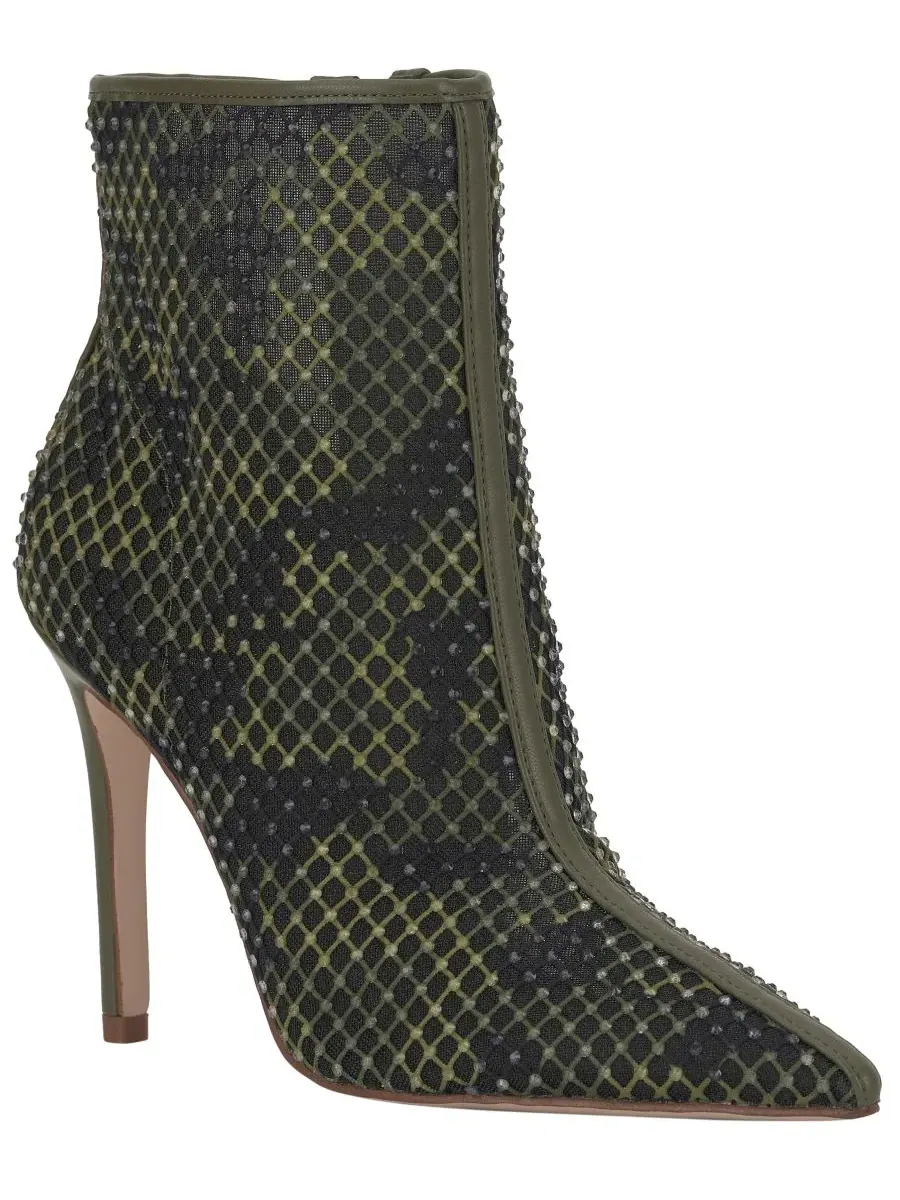 Ботильоны на каблуке-шпильке с принтом и стразами, модель Pazra Jessica Simpson, Deep Moss Camo — изображение 1 из 5