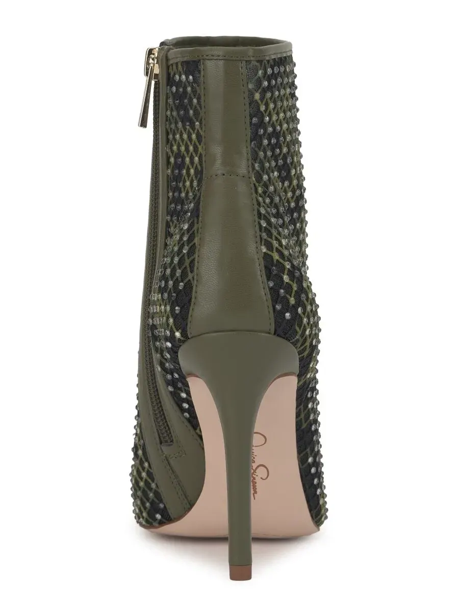 Ботильоны на каблуке-шпильке с принтом и стразами, модель Pazra Jessica Simpson, Deep Moss Camo — изображение 3 из 5