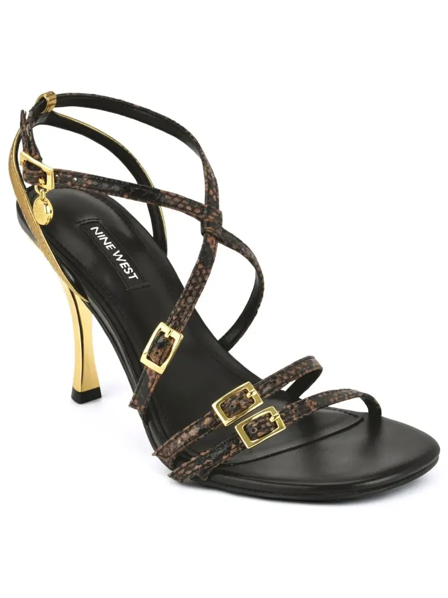 Босоножки на каблуке Lavva Nine West — изображение 1 из 5, коричневый/черный