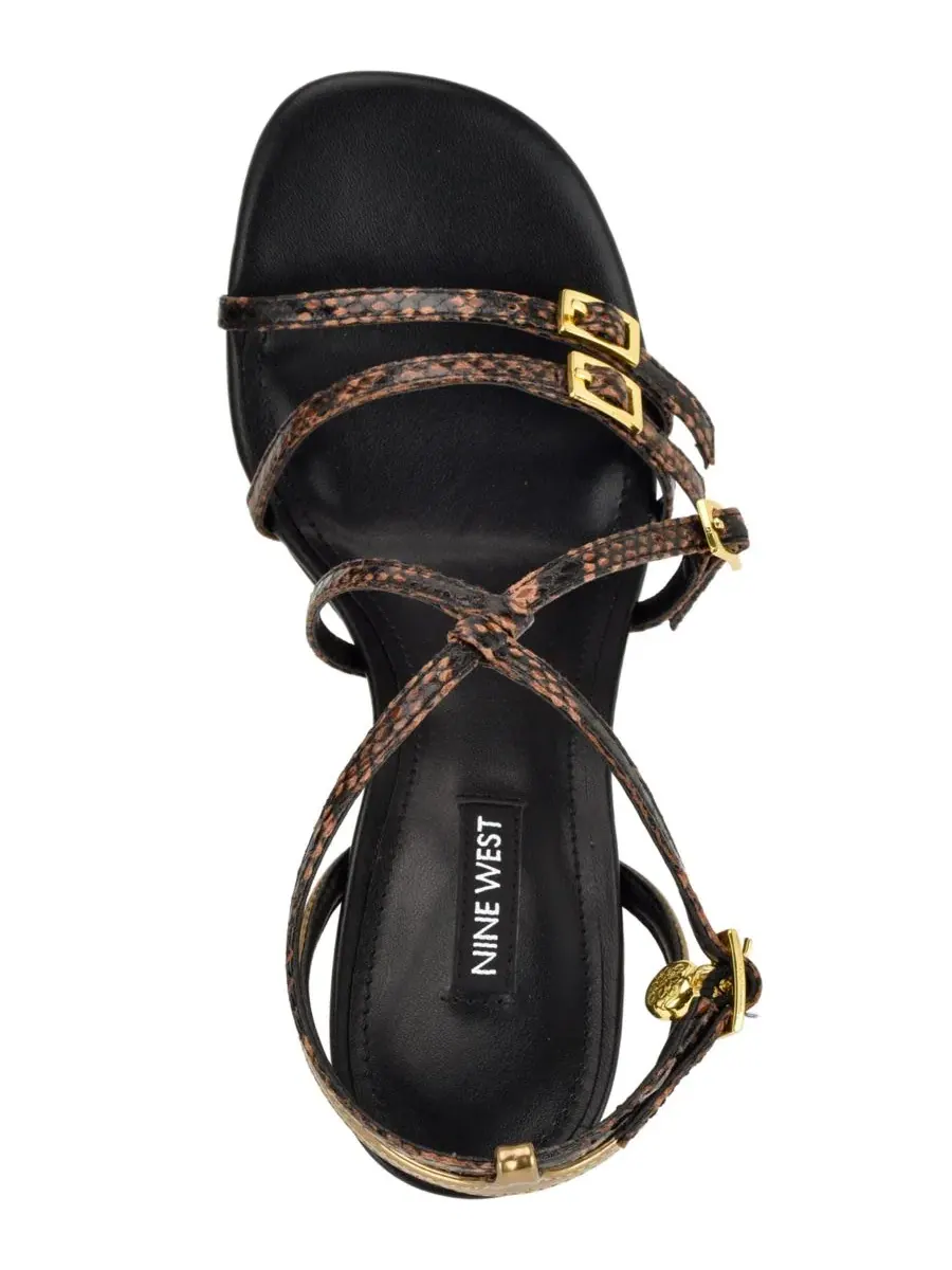 Босоножки на каблуке Lavva Nine West — изображение 4 из 5, коричневый/черный