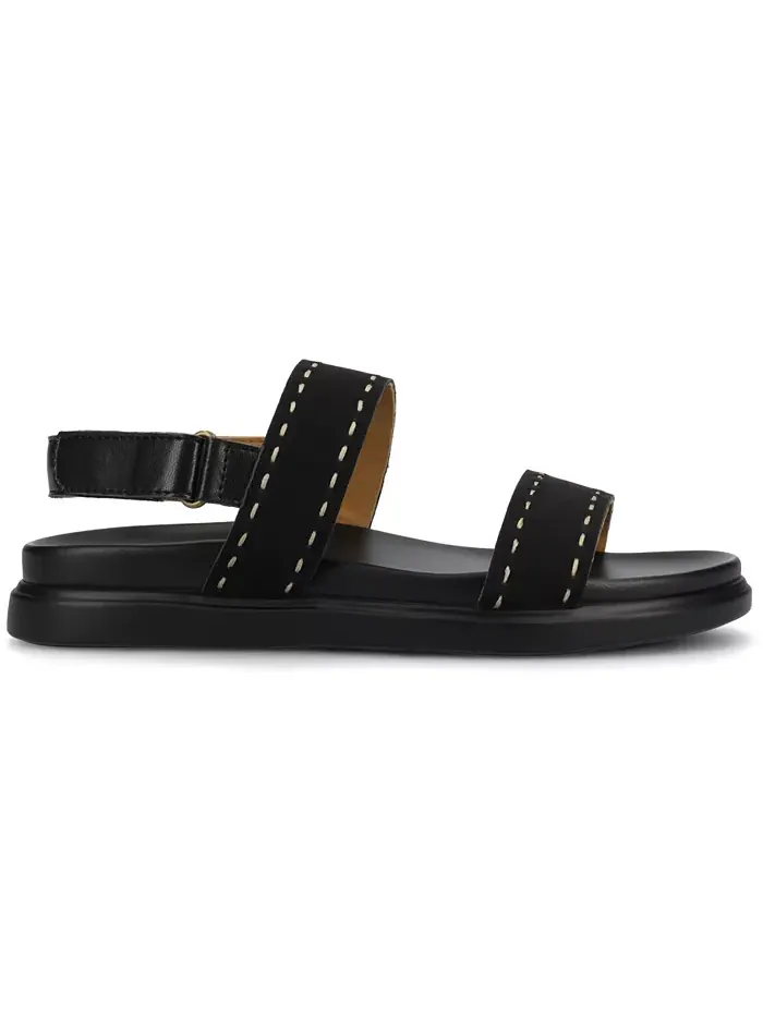 Женские сандалии Milie Double Band Footbed Flat Journee Collection — изображение 2 из 6, черный