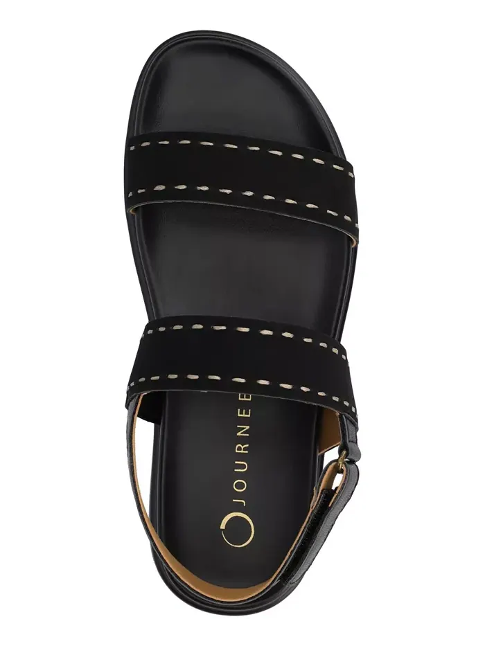 Женские сандалии Milie Double Band Footbed Flat Journee Collection — изображение 4 из 6, черный