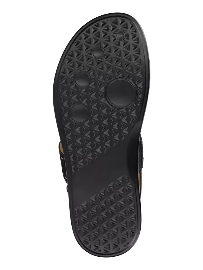 Женские сандалии Milie Double Band Footbed Flat Journee Collection — изображение 5 из 6, черный