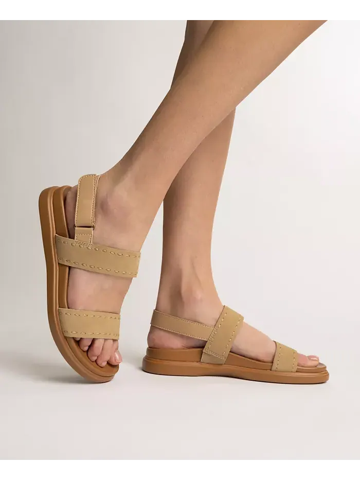 Женские сандалии Milie Double Band Footbed Flat Journee Collection — изображение 6 из 6, черный