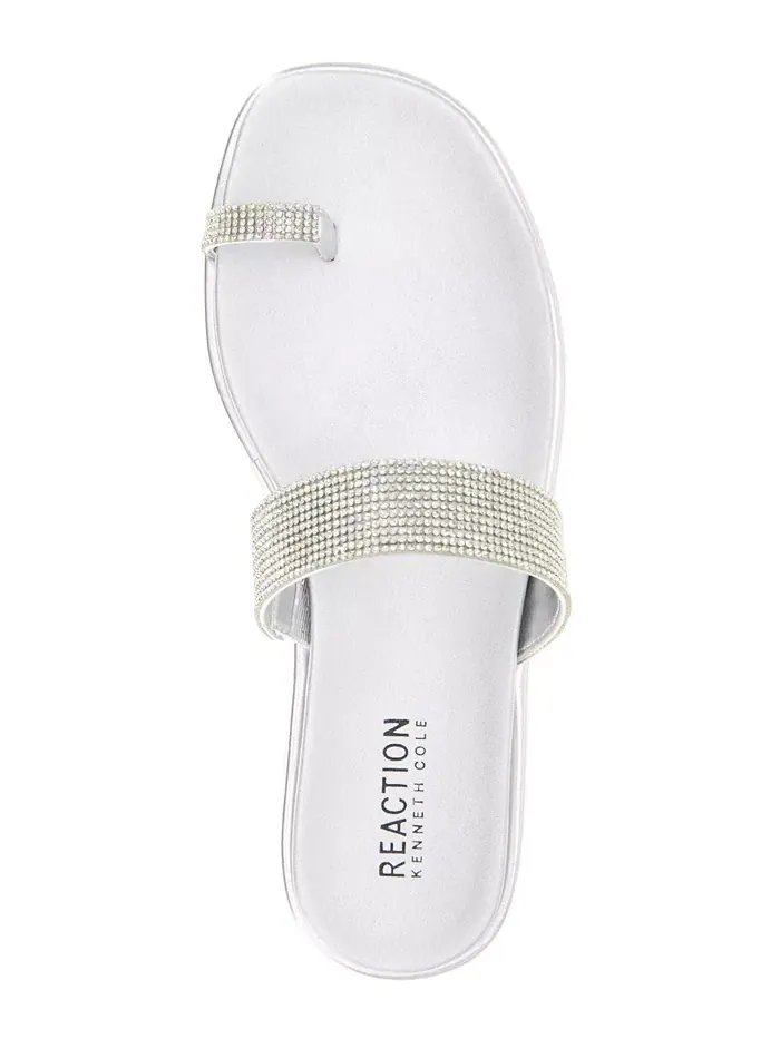 Женские сандалии Wilfred Toe Loop Flat Kenneth Cole Reaction — изображение 4 из 8, серебряный