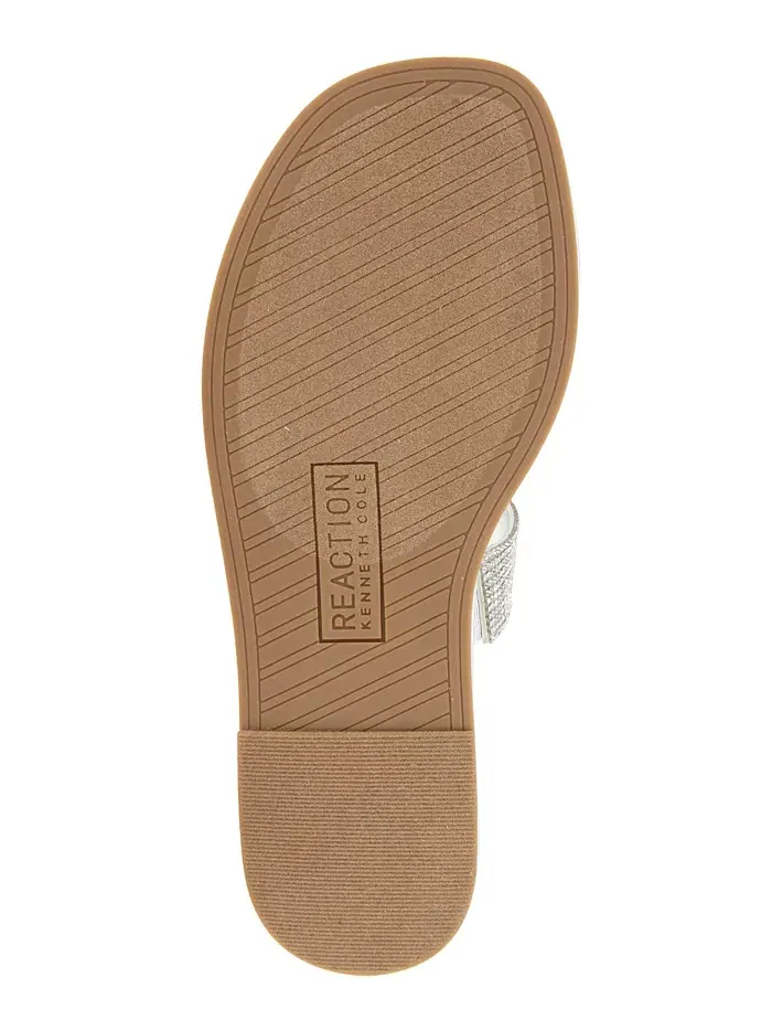Женские сандалии Wilfred Toe Loop Flat Kenneth Cole Reaction — изображение 5 из 8, серебряный