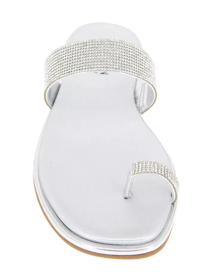 Женские сандалии Wilfred Toe Loop Flat Kenneth Cole Reaction — изображение 7 из 8, серебряный