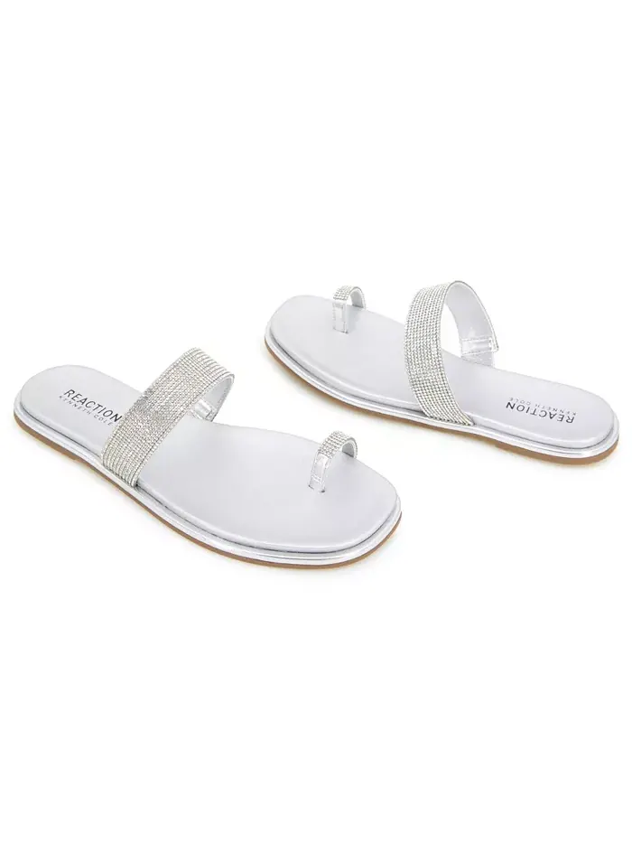 Женские сандалии Wilfred Toe Loop Flat Kenneth Cole Reaction — изображение 8 из 8, серебряный