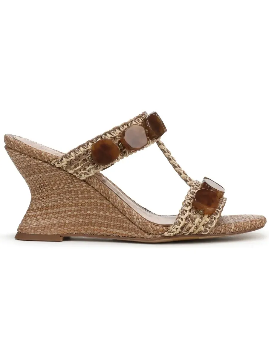 Женские сандалии на танкетке Dante Stone Slide Sam Edelman — изображение 2 из 5, бежевый мульти