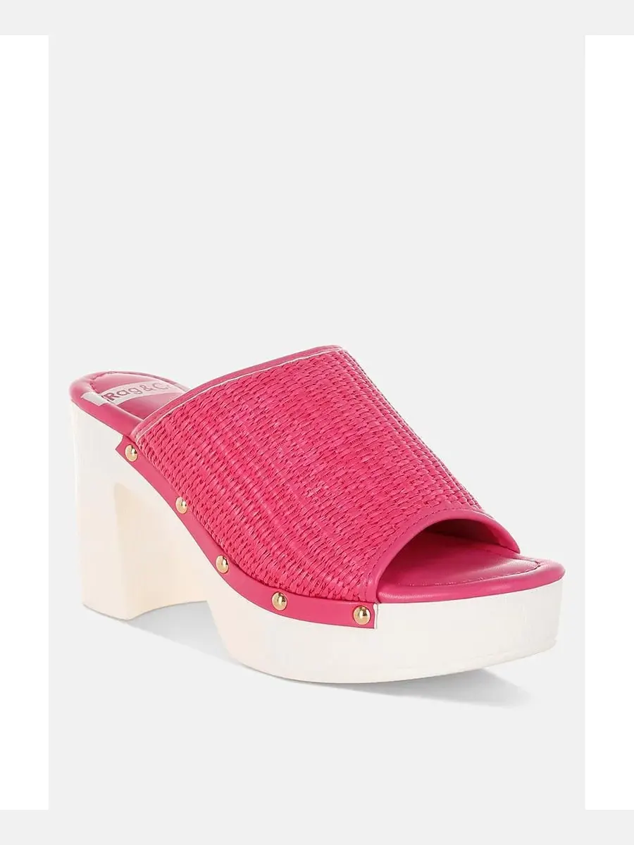 Деревянные сабо Marengo из рафии Rag & Co