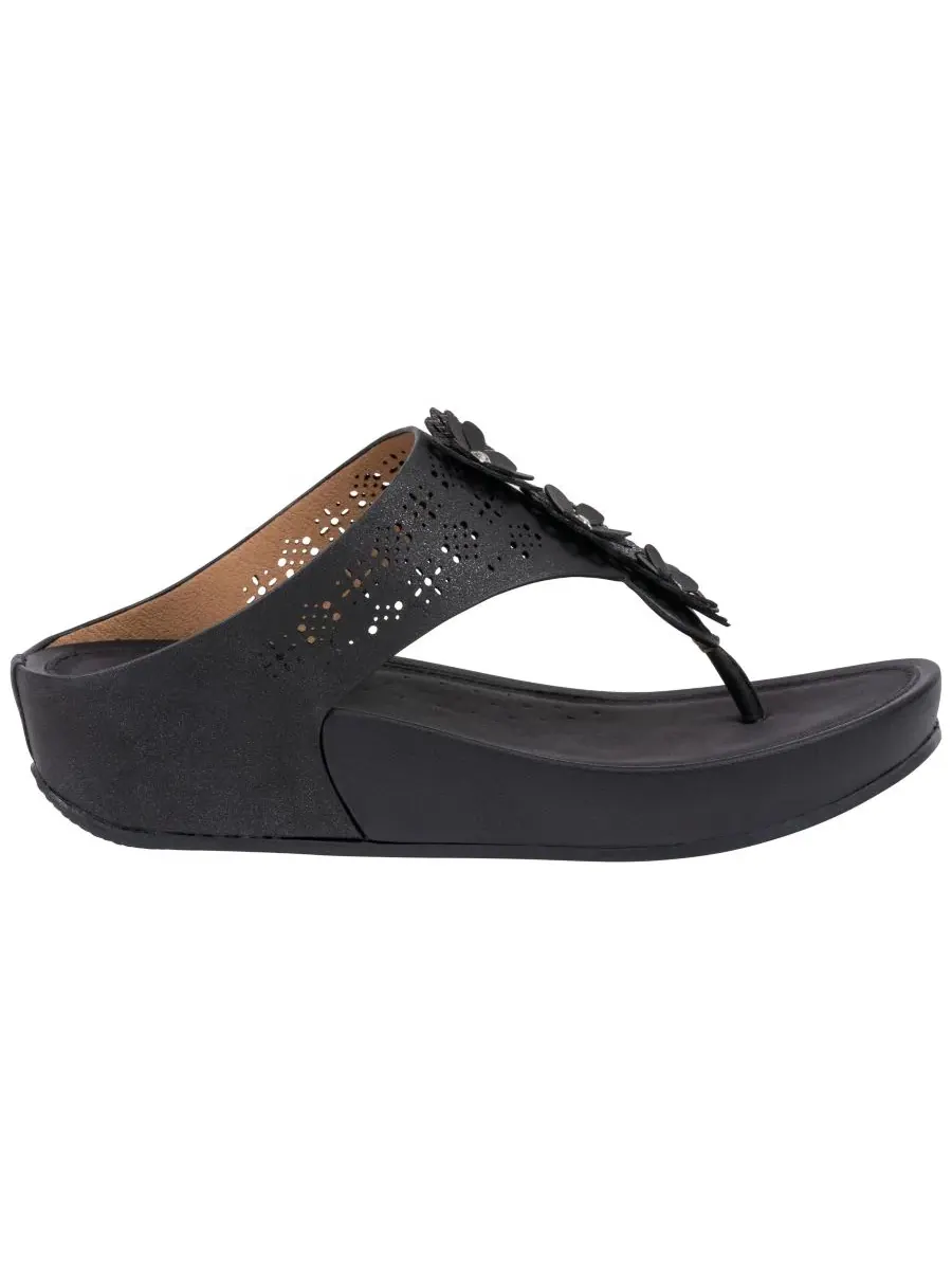 Женские сандалии на танкетке Rana с цветочным принтом Gc Shoes — изображение 2 из 5, черный