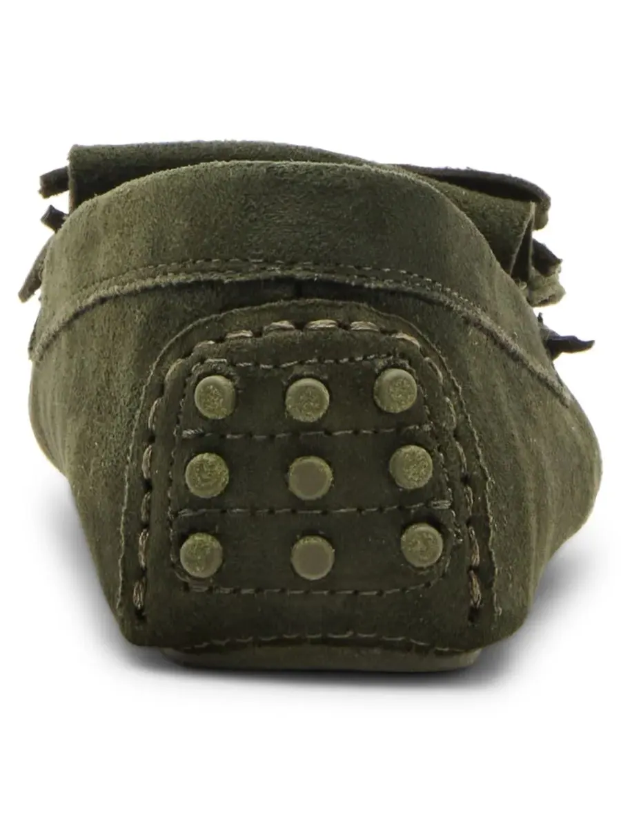 Женские лоферы Cali Kiltie Driver Anne Klein, оливковый suede — изображение 3 из 7