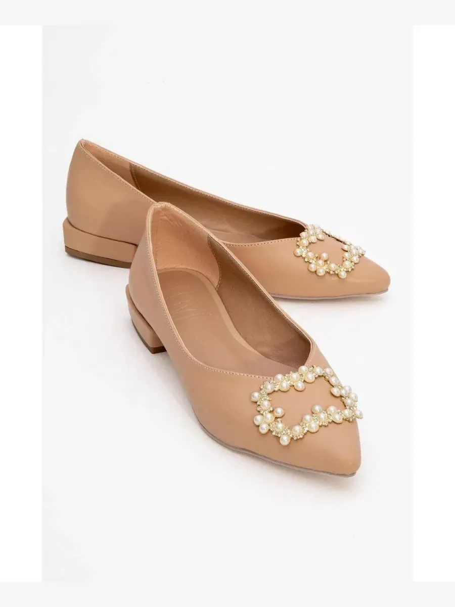 Женские балетки Ghent с жемчужной отделкой Prologue Shoes — изображение 3 из 8, бежевый