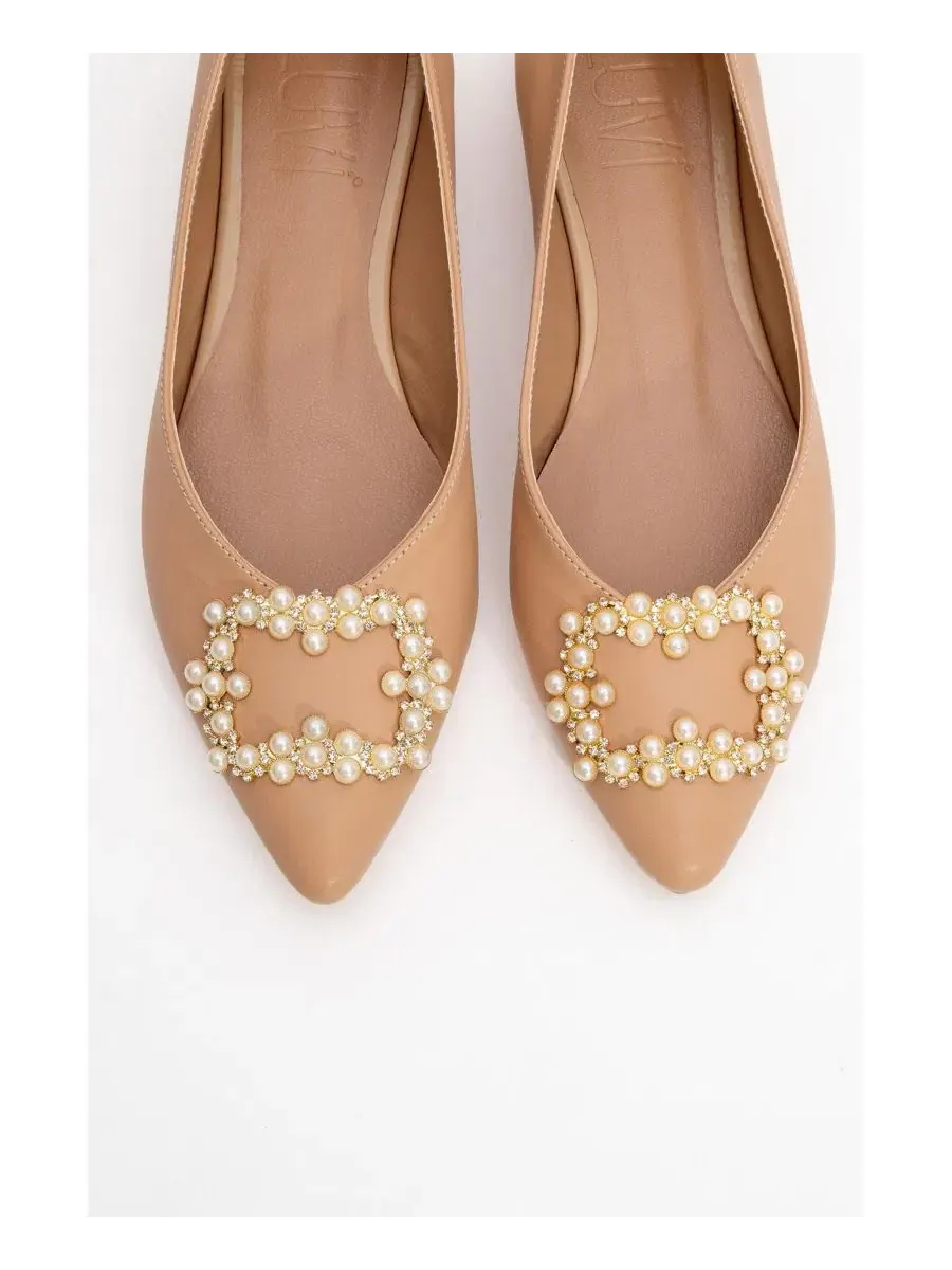 Женские балетки Ghent с жемчужной отделкой Prologue Shoes — изображение 4 из 8, бежевый