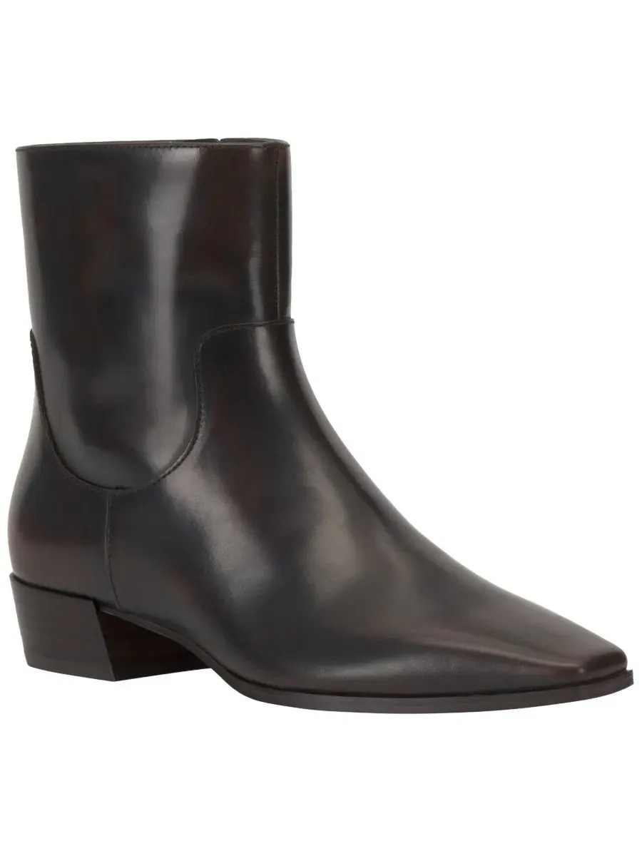 Ботинки-челси с мысом-снип, каблук-столбик, кожаные Vince Camuto, Aged Bourbon Leather