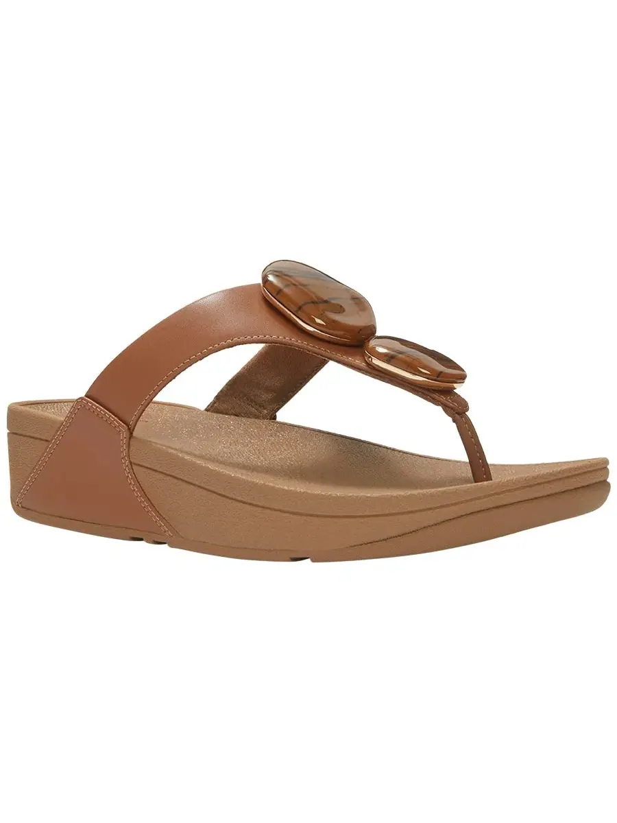 Женские сандалии-танкетки Lulu Marbled-Stone на ремешке FitFlop