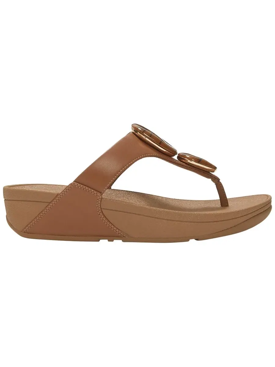 Женские сандалии-танкетки Lulu Marbled-Stone на ремешке FitFlop — изображение 2 из 7, глубокий бежевый