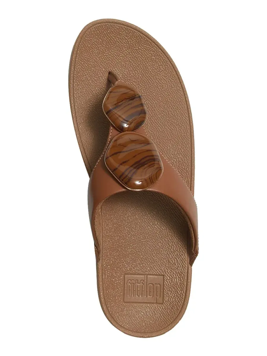 Женские сандалии-танкетки Lulu Marbled-Stone на ремешке FitFlop — изображение 3 из 7, глубокий бежевый