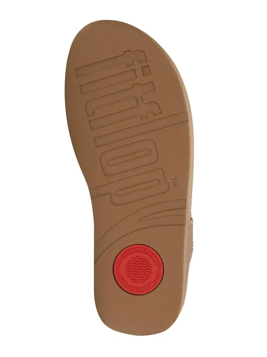 Женские сандалии-танкетки Lulu Marbled-Stone на ремешке FitFlop — изображение 4 из 7, глубокий бежевый