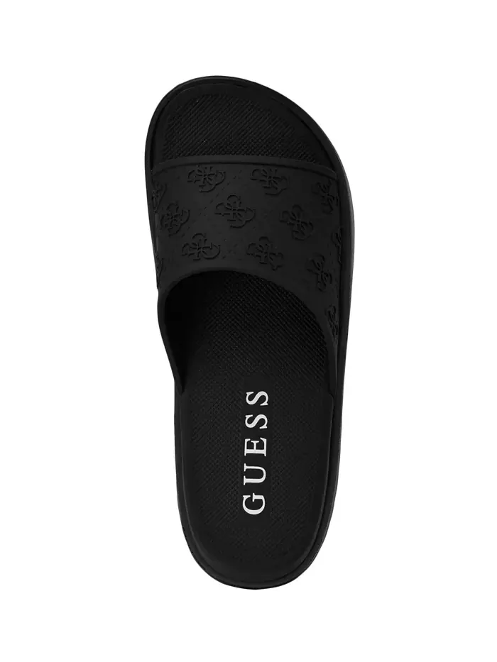 Мужские брендовые слайдеры Magaria с утолщенной подошвой для бассейна GUESS — изображение 4 из 5, черный