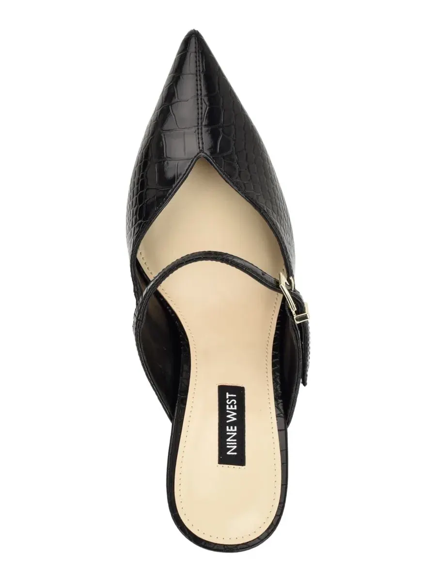 Женские туфли-мюли на каблуке с пряжкой Payton Nine West — изображение 4 из 5, черный