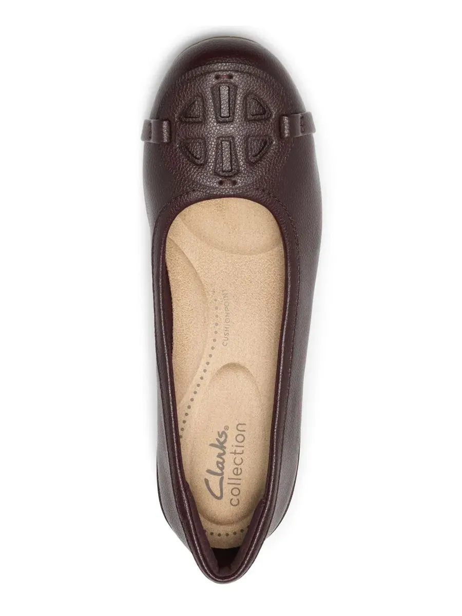 Женские балетки с круглым носком Cathrynn Luna Clarks — изображение 4 из 6, бордовый