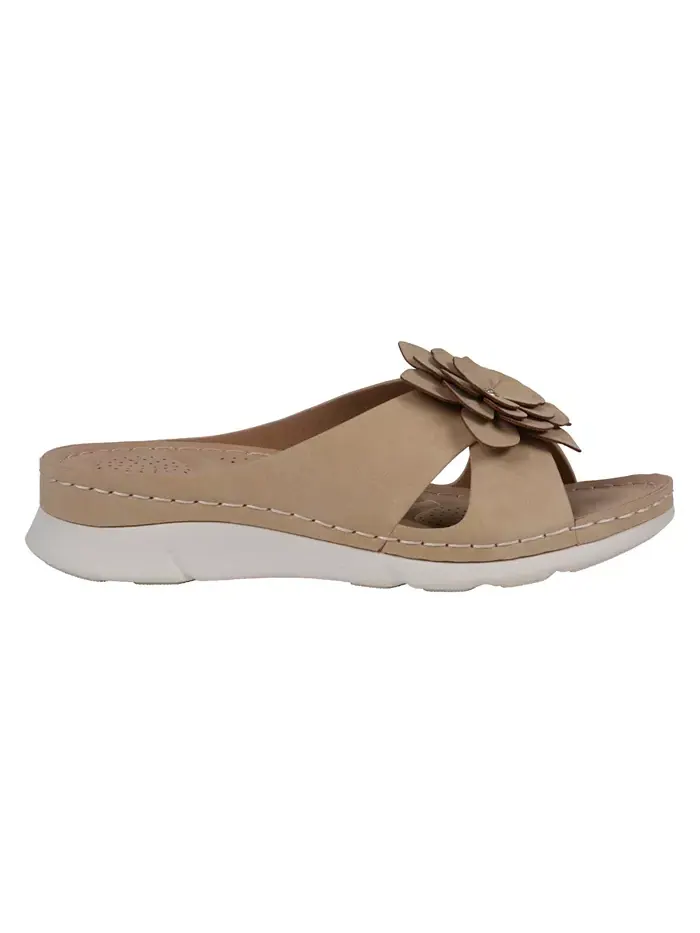 Женские удобные сандалии Claire Flower Rosette GC Shoes — изображение 2 из 5, бежевый