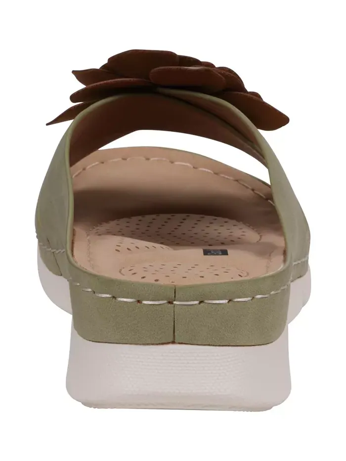 Женские удобные сандалии Claire Flower Rosette GC Shoes — изображение 3 из 5, зеленый