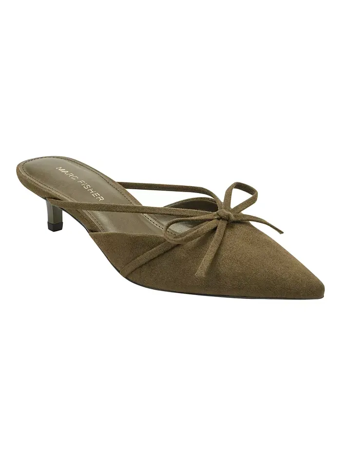 Женские туфли Florin Slip-On на каблуке-рюмочке Marc Fisher — изображение 1 из 5, оливковый зеленый
