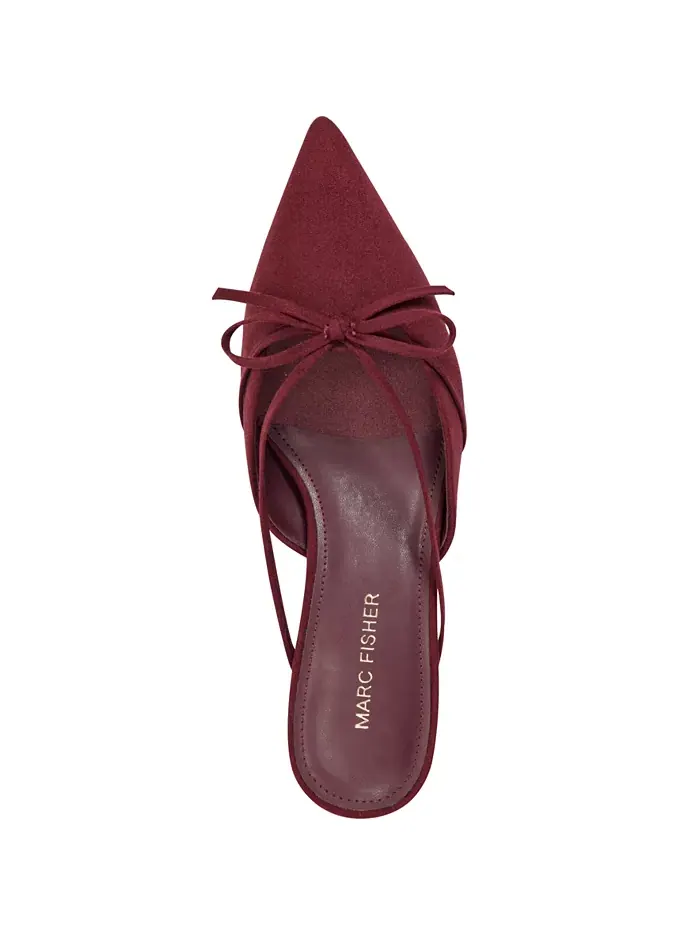 Женские туфли Florin Slip-On на каблуке-рюмочке Marc Fisher — изображение 4 из 5, темный красный