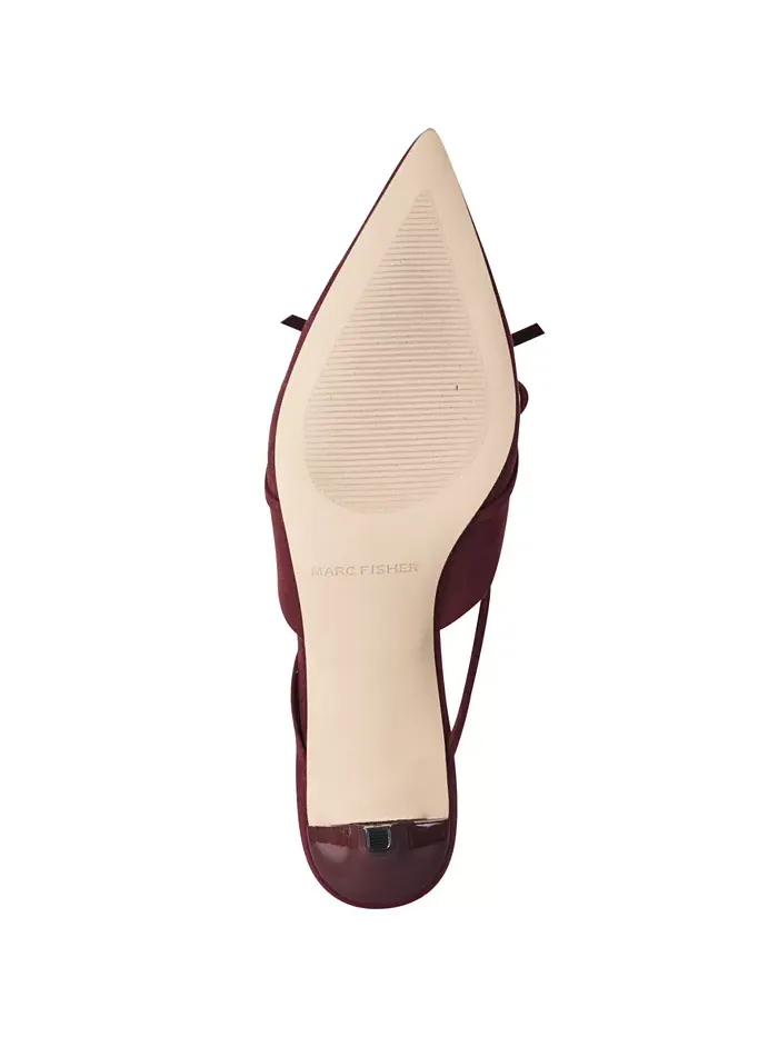 Женские туфли Florin Slip-On на каблуке-рюмочке Marc Fisher — изображение 5 из 5, темный красный