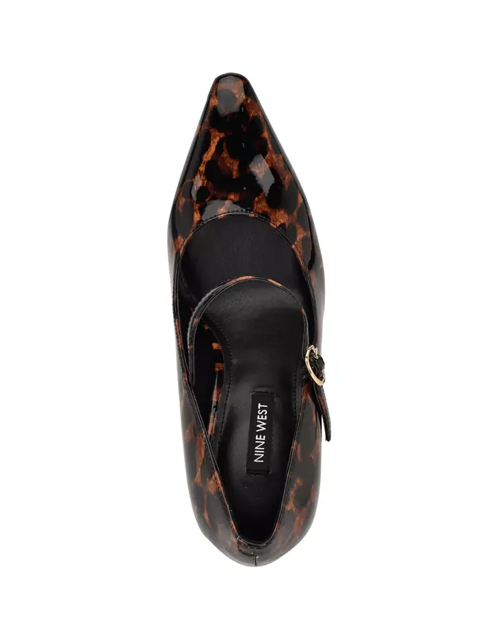 Женские туфли-лодочки Sista Mary Jane с острым носком Nine West — изображение 4 из 5, леопардовый
