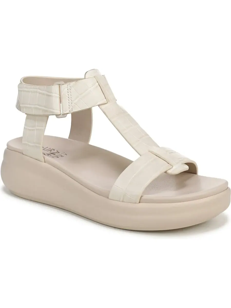 Женские босоножки на танкетке Cersei с ремешками Naturalizer, Porcelain Croco Faux Leather