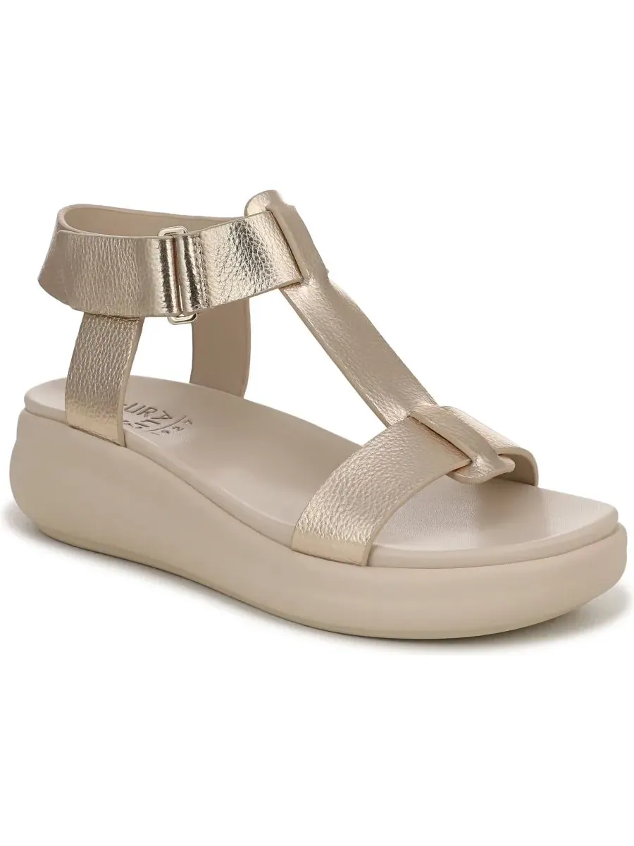 Женские босоножки на танкетке Cersei с ремешками Naturalizer, Champagne Faux Leather