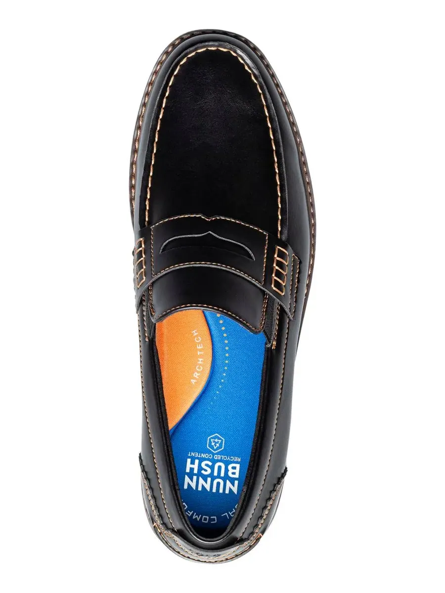 Мужские лоферы Oslo Moc-Toe Penny Loafers Nunn Bush — изображение 4 из 7, черный