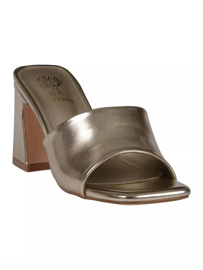 Женские босоножки Soho Square Toe на каблуке-блочке GC Shoes — изображение 1 из 5, золото