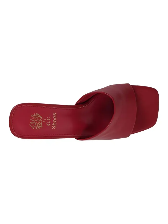 Женские босоножки Soho Square Toe на блочном каблуке GC Shoes — изображение 4 из 5, красный